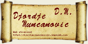 Đorđe Munćanović vizit kartica
